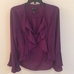 Purple Ruffled Blouse by INC